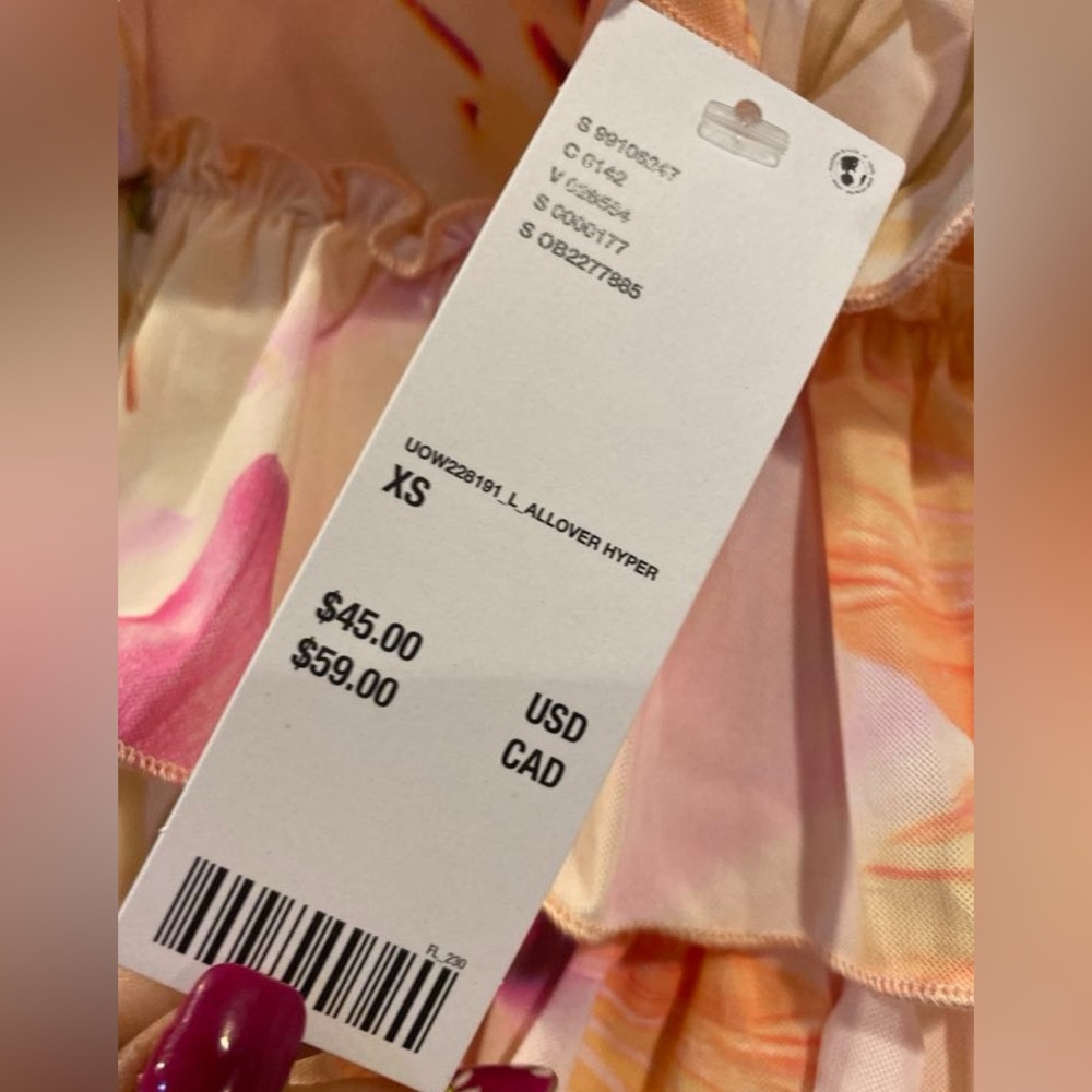 NWT urban outfitters skirt YELLOW/PINK Size:XS - Picture 4 of 5
